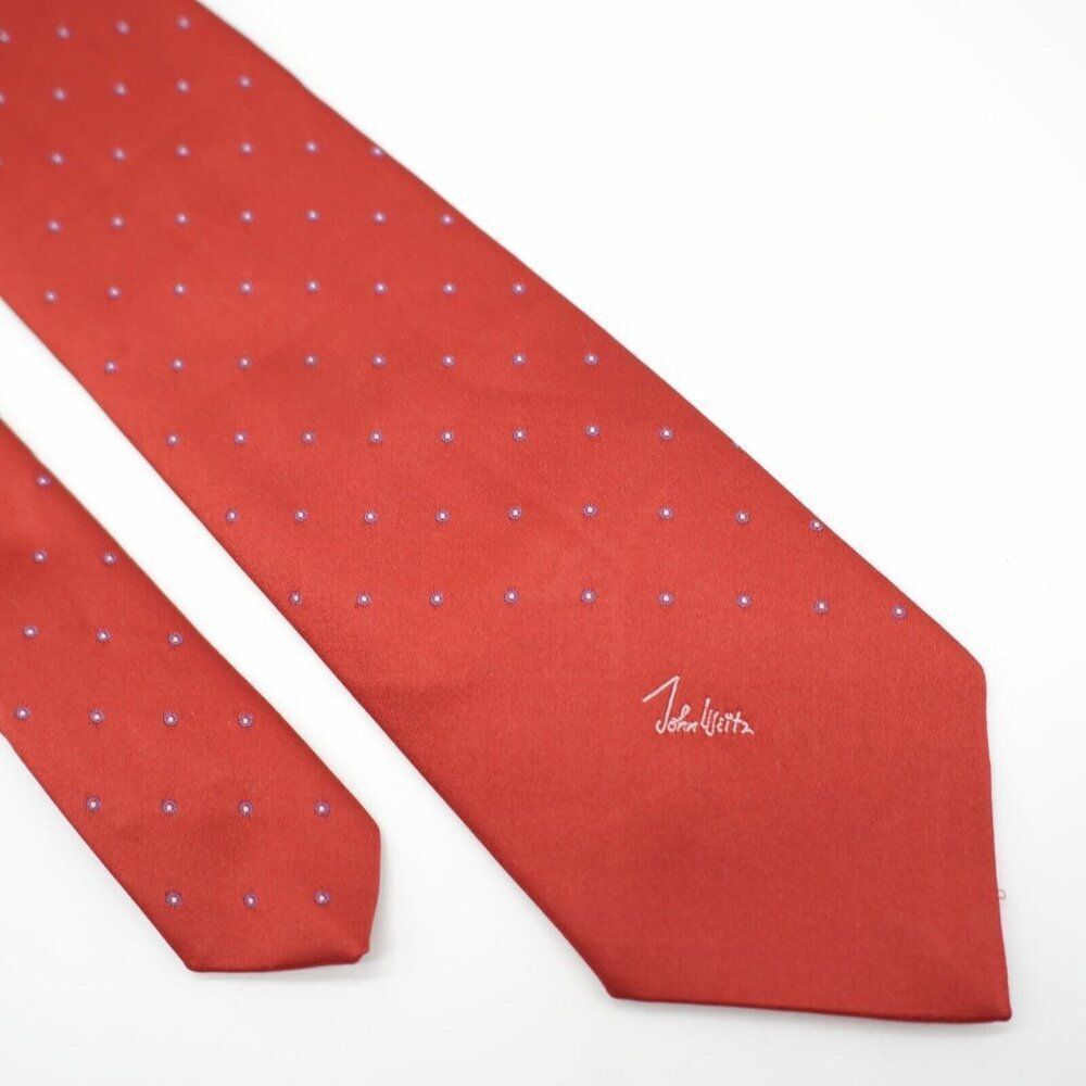 John Weitz Signature Red Woven Silk Blend‎ Tie Short